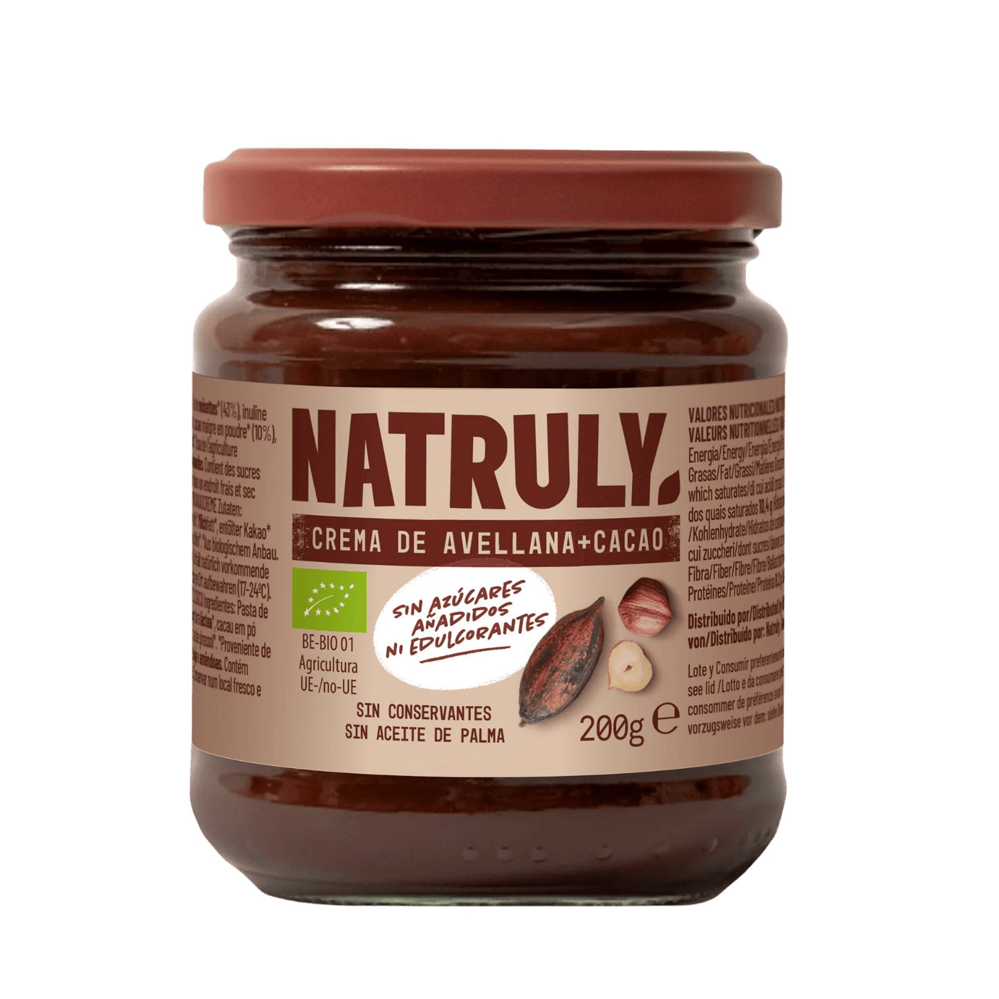 Crema de Avellana Cacao 200gr BIO - Natruly