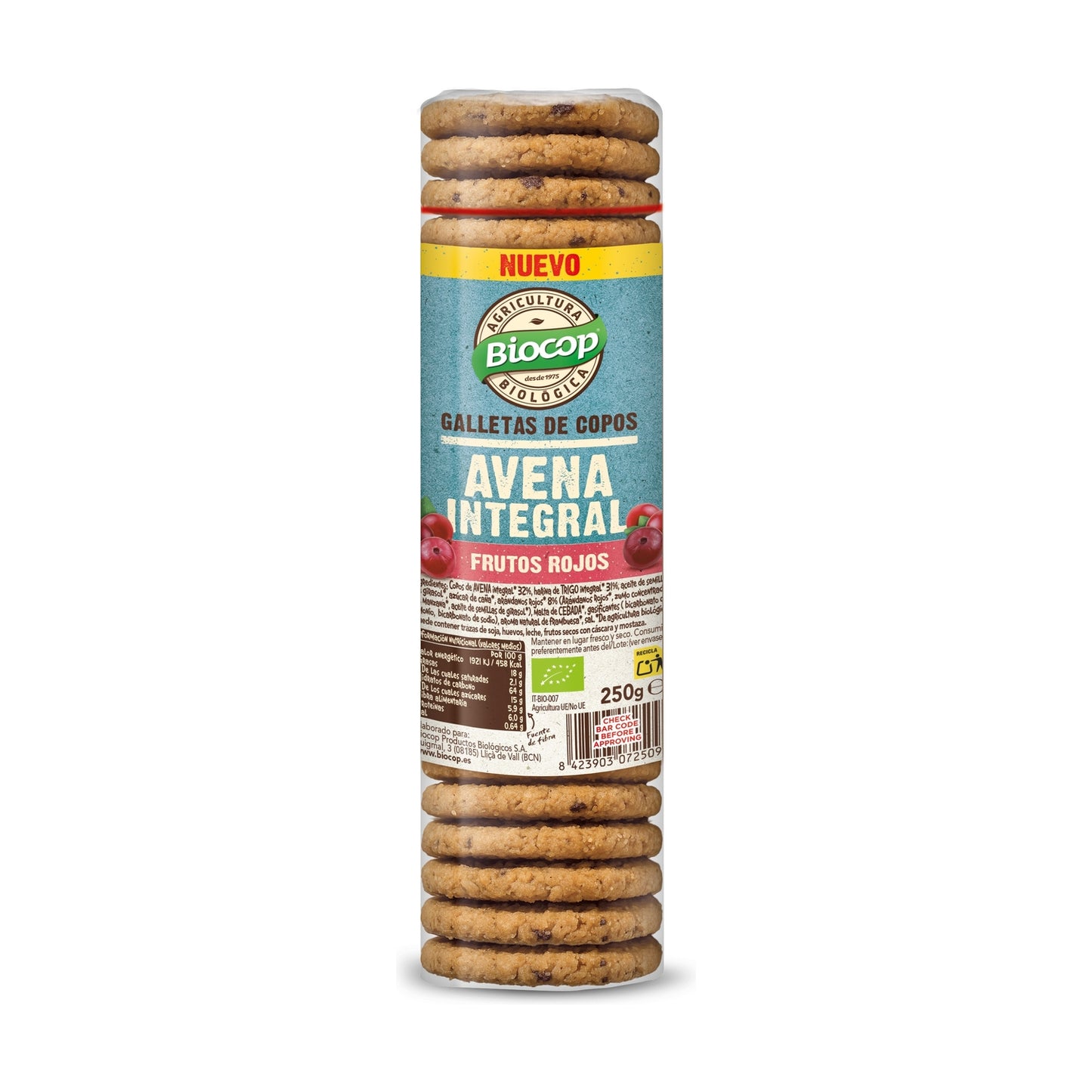 Galletas Avena Integral Frutos Rojos Biocop