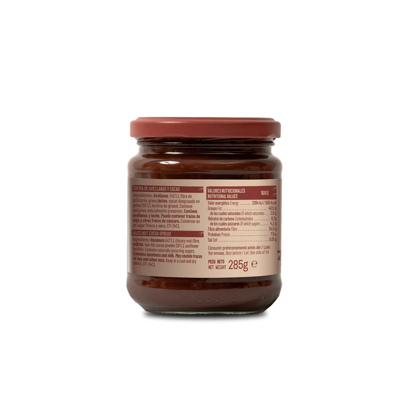 Crema de Avellana Cacao Natruly 285gr.