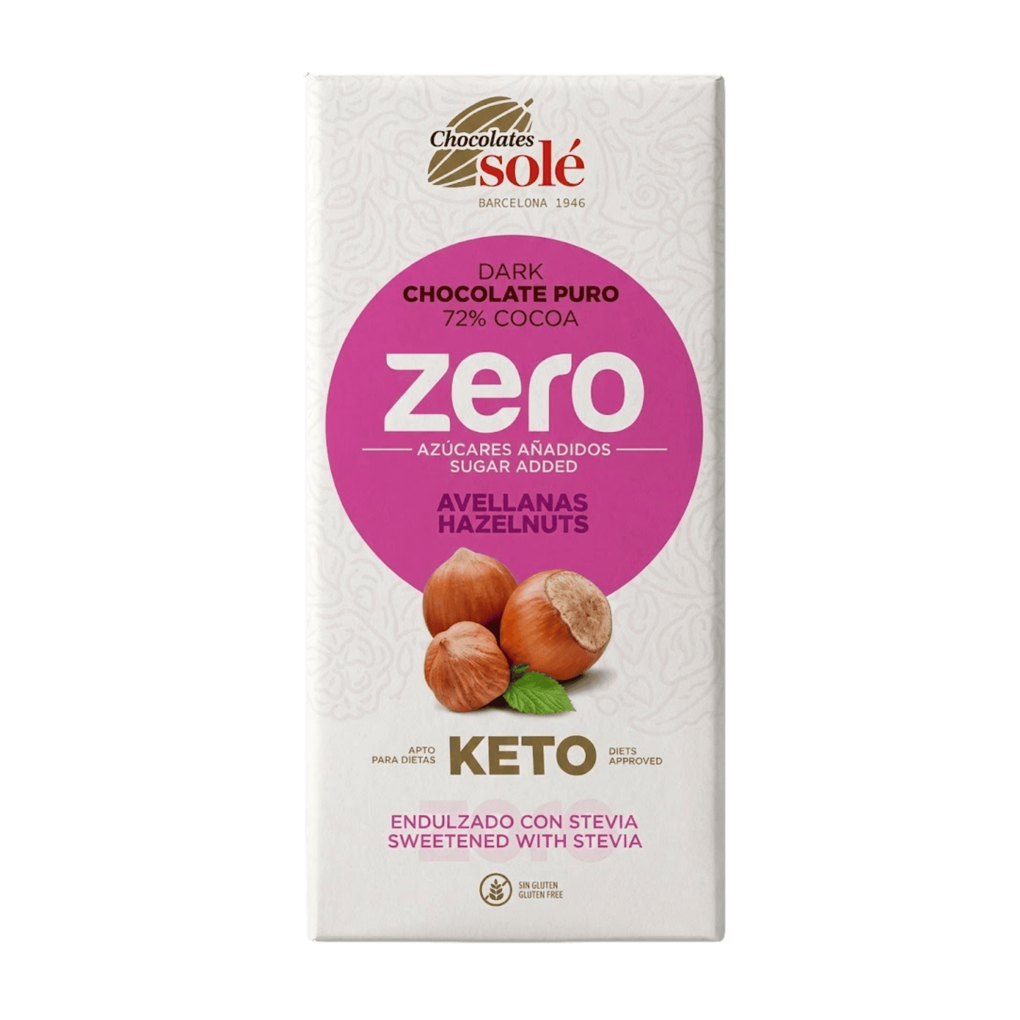 Chocolate Negro 72% Avellana Keto Solé