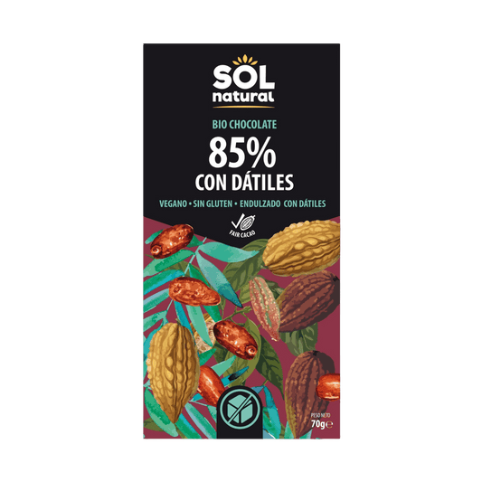 Chocolate Negro 85% con Dátiles SolNatural