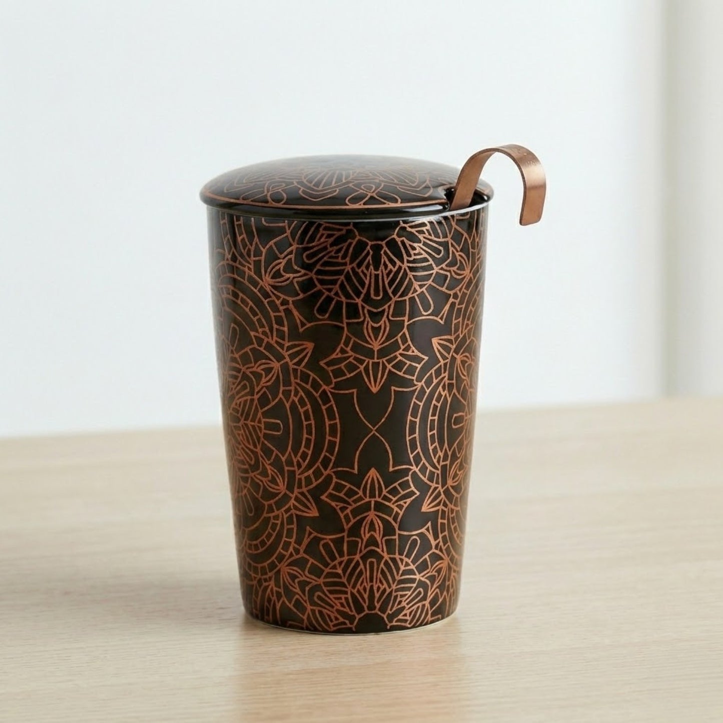 Taza Tisanera Mandira – Porcelana de Doble Pared con Infusor (350ml)