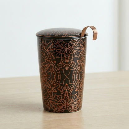 Taza Tisanera Mandira – Porcelana de Doble Pared con Infusor (350ml)