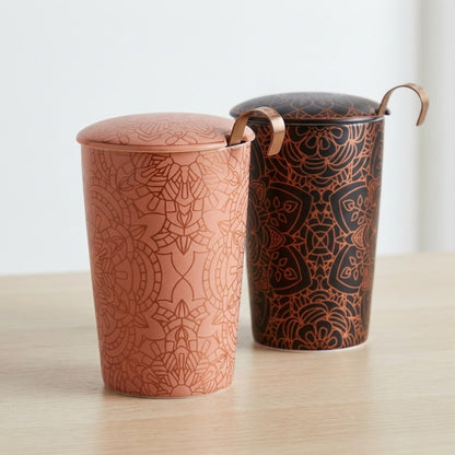 Taza Tisanera Mandira – Porcelana de Doble Pared con Infusor (350ml)